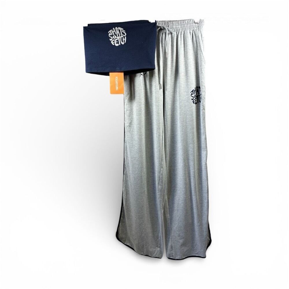 That’s So Fetch NWT Bandeau in Navy and Sweats in Gray with Navy Trim Set Size S